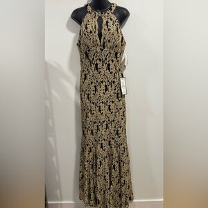 Night Way Collections Black and Gold Formal/Prom Dress